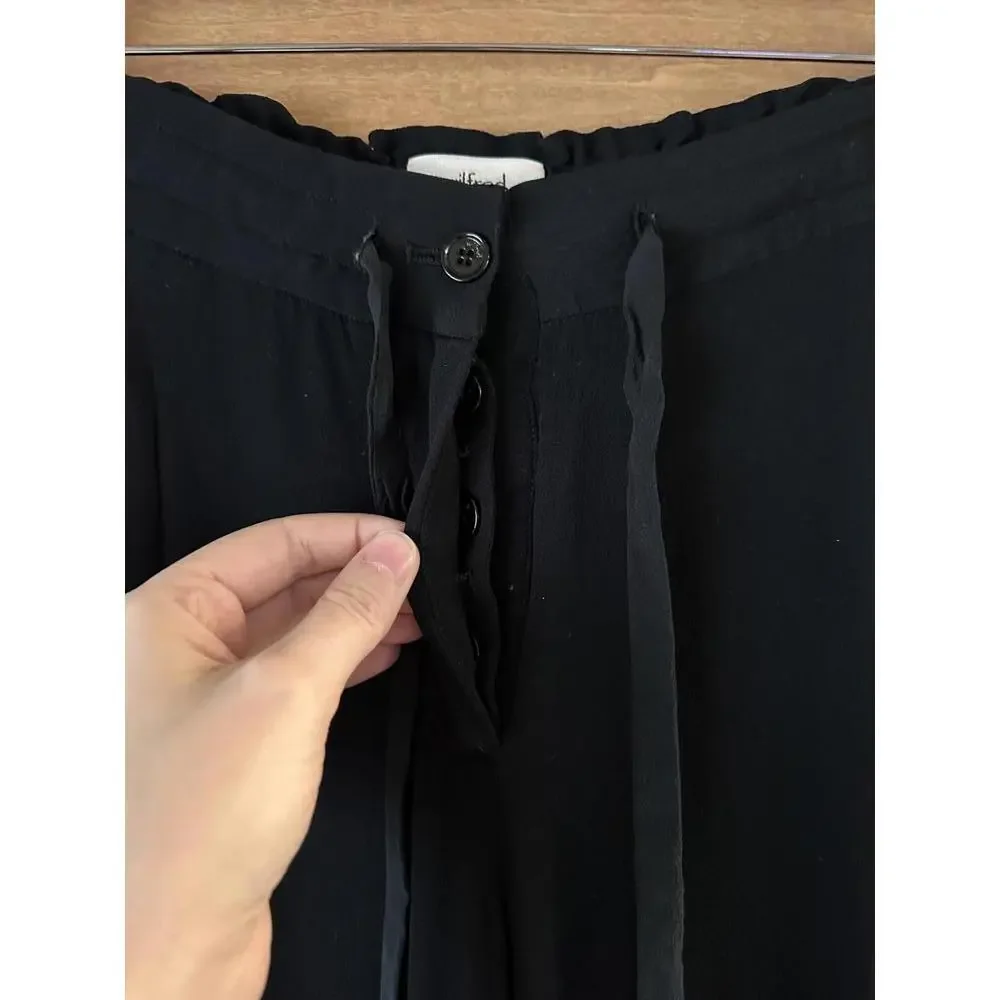 Aritzia Wilfred Silk Blend Marais Paper Bag Pull on Pants Black Women’s sz Small - Picture 5 of 15